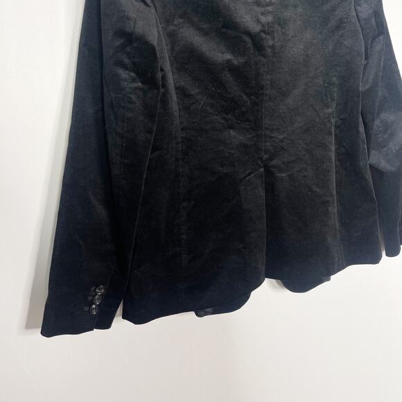 Banana Republic Womens Size 4 Black Velvet Long and Lean Blazer Single Button - Picture 5 of 14